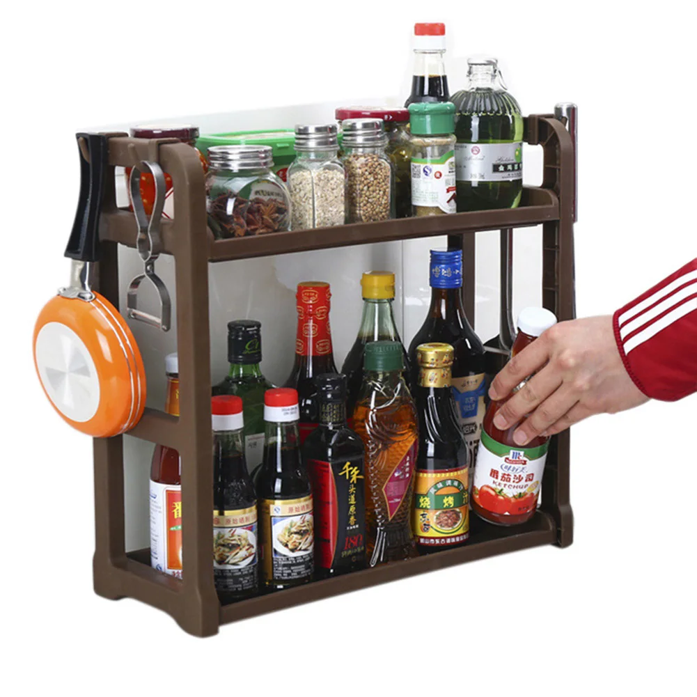 Bathroom Make Up Shelves Kitchen Spice Shelf Desktop Cosmetics Sundries Holder Storage Rack Table Space Saving Kitchen Organizer