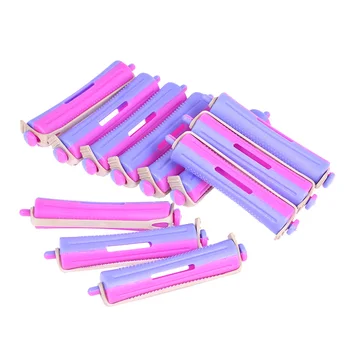 

12 Pieces Salon Cold Wave Rods Hair Roller With Rubber Band Curling Curler Perms Hairdressing Styling Tool for Women Hair DIY