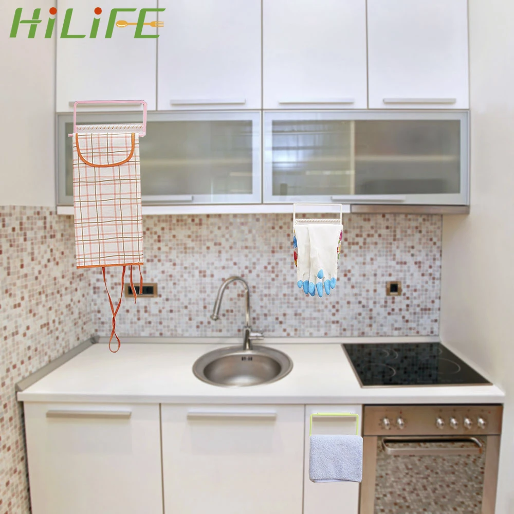 

HILIFE Drying Storage Rack Hanging Towel Holder Kitchen Cupboard Rack Apron Glove Cloth Holder Kitchen Bathroom Organizer
