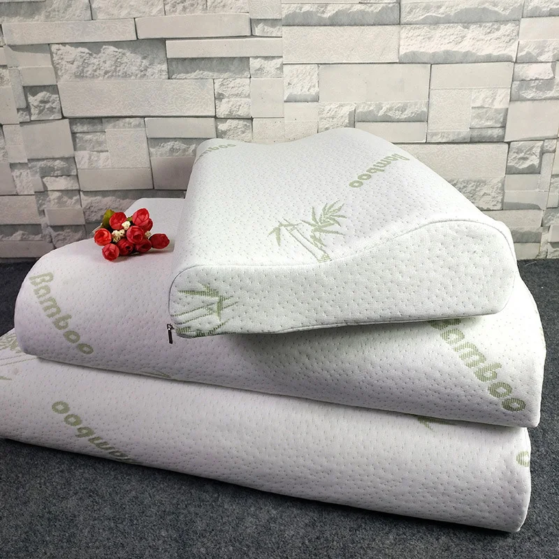 

Memory cotton pillow health care sleep bamboo fiber slow rebound orthopedic linen 6
