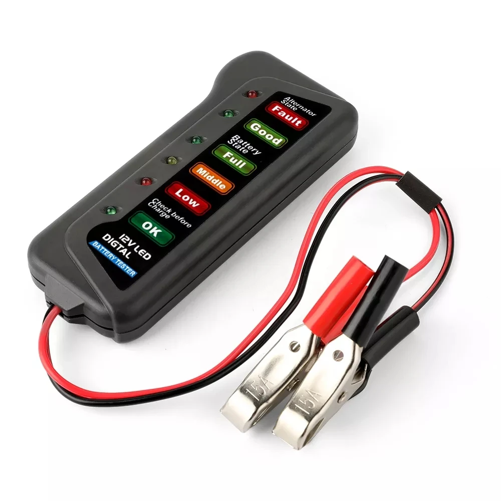 

12V Automotive Car Battery Tester LCD Digital Test Analyzer Auto System Analyzer Alternator Cranking Check 3.542