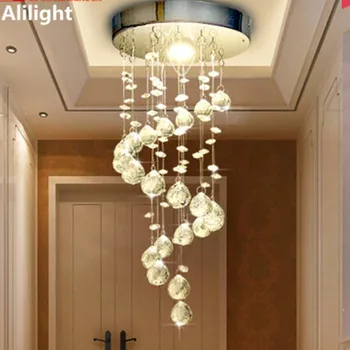 

Modern Spiral Crystal Chandelier Lights Lamp Fixture for Home Indoor Hallway Porch Bedroom Living Dining Room Decor Lighting
