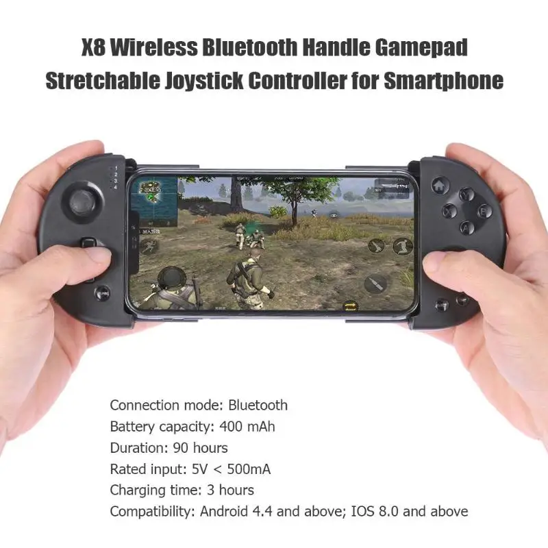 

X8 Wireless Bluetooth Handle Gamepad Stretchable Joystick Controller for Smartphone Android IOS Joystick Gamepad Joypad Hot Sale