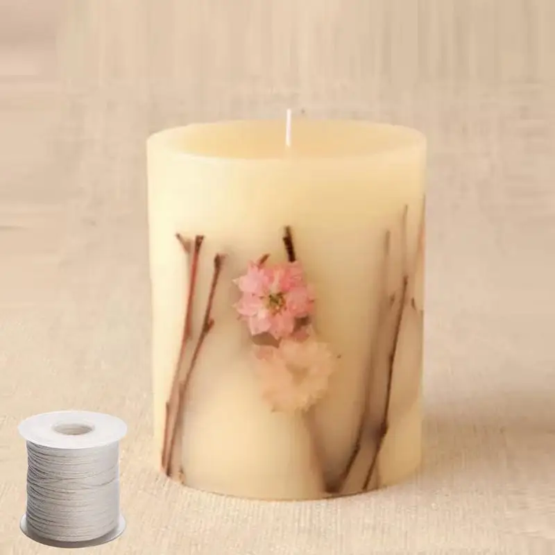 1 Roll 200 Feet 61M White Candle Wick Cotton Candle Woven Wick for Candle DIY And Candle Making