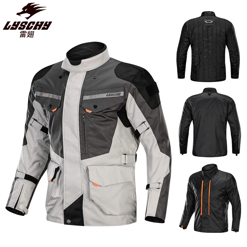 US $110.40 LYSCHY Men Motorcycle Jacket Motorbike Riding Jacket Windproof Motorcycle Full Body Protective Gear Armor Autumn Winter Clothing