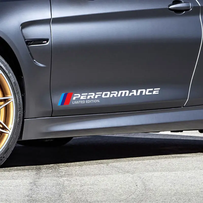 

2PCS For BMW M Performance Auto Car Side Door Emblem Decal Stickers Graphics New