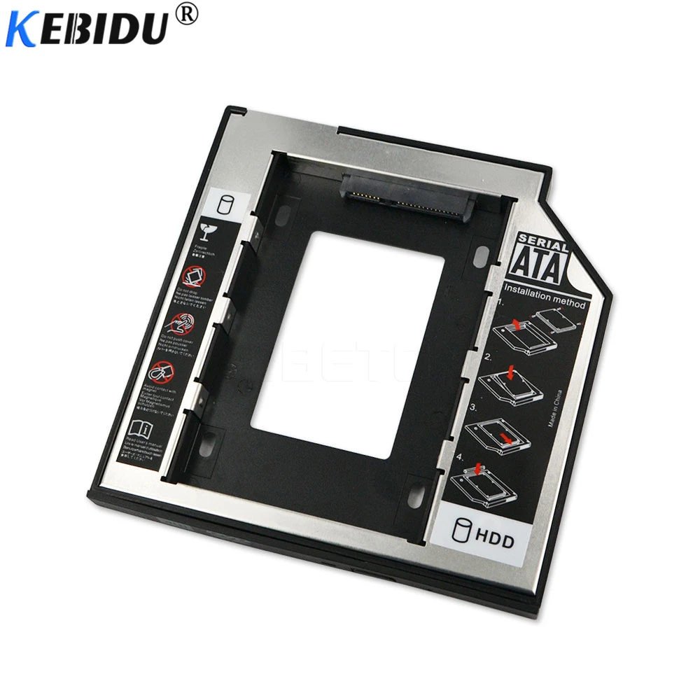 Kebidu SSD HDD HD Жесткий диск Драйвер Caddy Внешний чехол SATA для SATA пластик 2nd для CD DVD DVD-ROM Оптический отсек для ноутбука