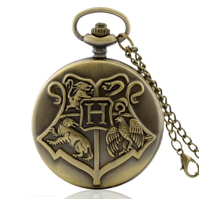 

Harry Potter Theme Full Hunter Quartz Engraved Fob Retro Pendant Pocket Watch Chain Gift