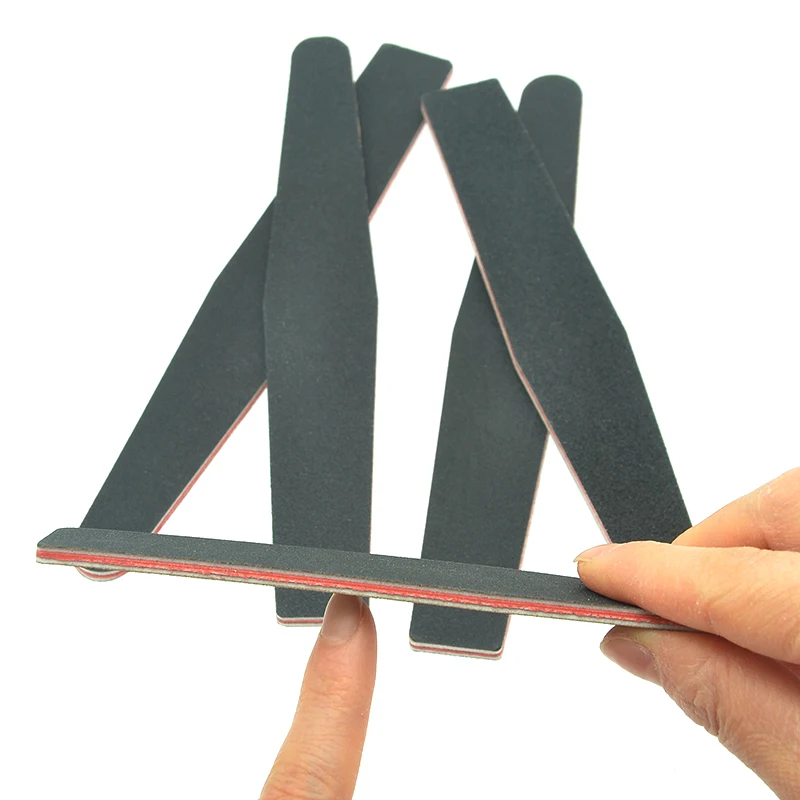 

Meisha 12Pcs 100/180 Grit Nail File Nail Art Salon Tools Black Sand Strip Polished Double Sided Manicure Pedicure Tool HE0014