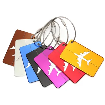 

1Pcs Aluminium Luggage Tags Suitcase Label Name Address ID Bag Baggage Tag Travel 75x45mm