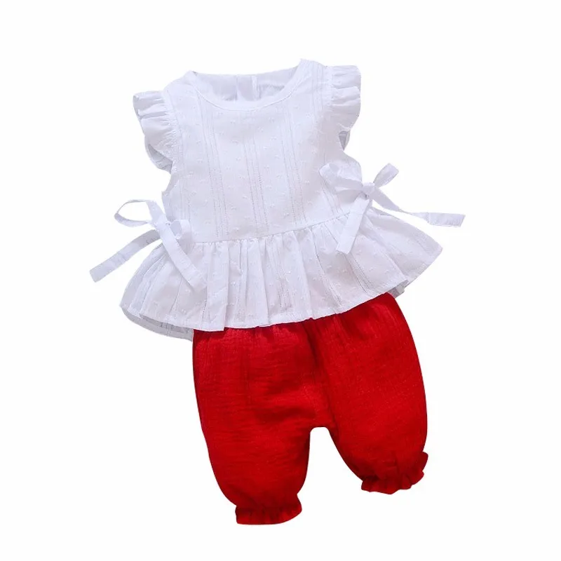 Summer Baby Girls Clothing Sets Children Lace T-Shirt Shorts 2 Pcs Infant Suits Comfortable Cotton Kids Casual Tracksuits