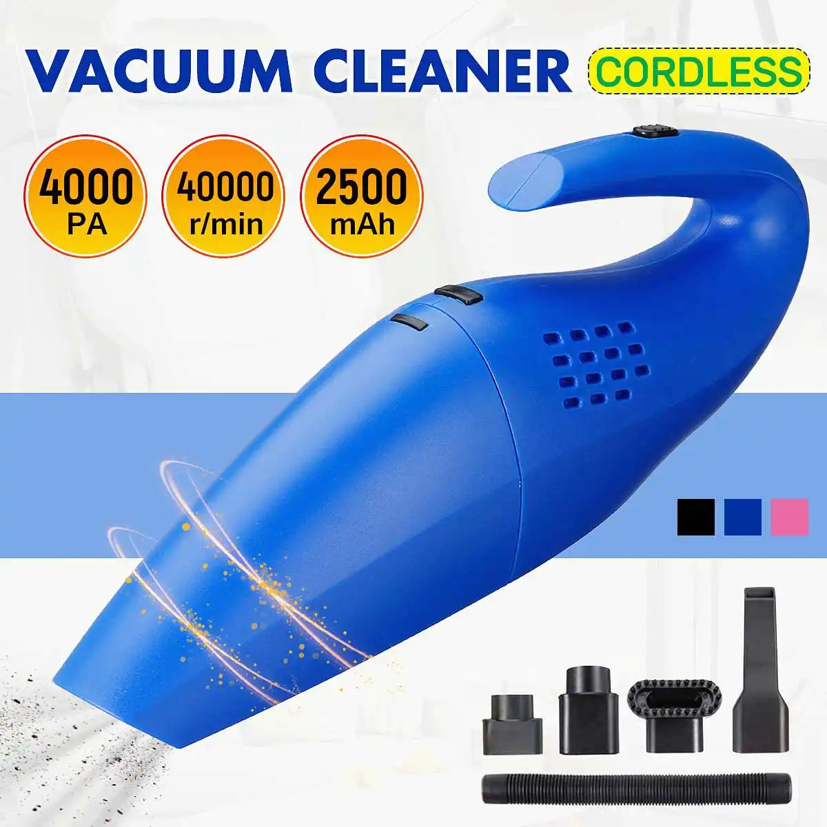 

New 120W Handheld Car Wireless Vacuum Cleaner With High Power Dual Purpose Wet Dry Portable Rechargeable Home Cleaning Tools