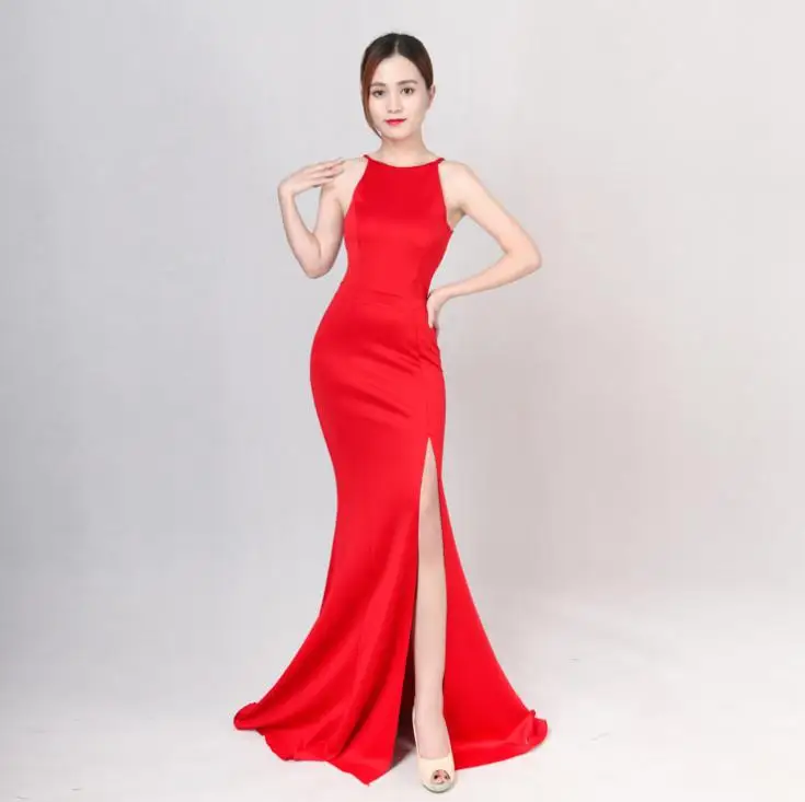 SVKSBEVS 2018 Mermaid Sexy Split Bodycon Long Dresses Halter Off The Shoulder Hollow Out Backless Party Maxi Dress
