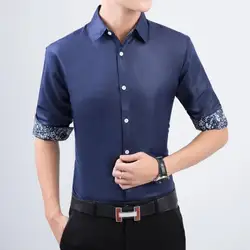 Мужская рубашка с длинным рукавом с чистым сломанным воротником в шести цветах четыре сезона Повседневная рубашка мужская верхняя-900