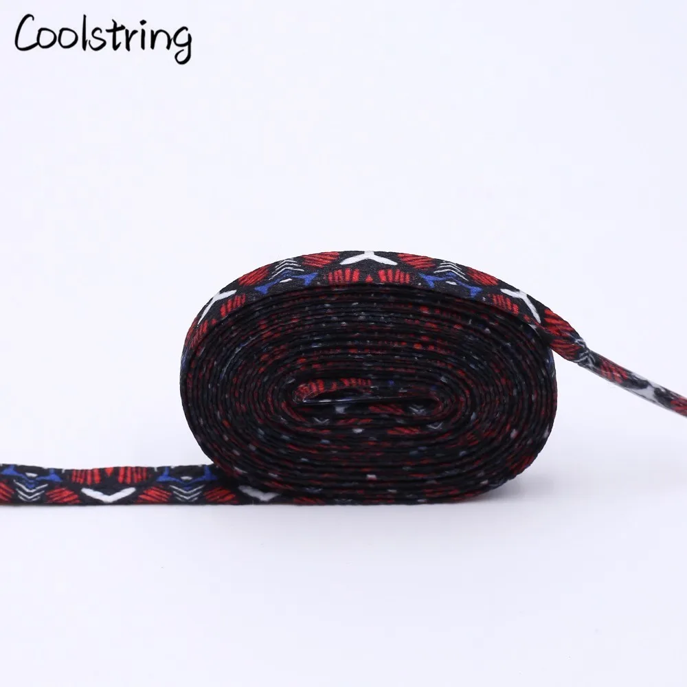 Coolstring Wild Printed Boot Laces Flat Single Layer Network Printing Shoelaces Korean Version For Men Women White Shoes Canvas