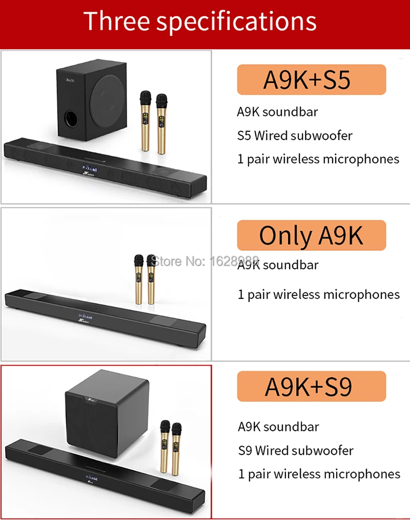 60 Вт A9K беспроводной Саундбар с беспроводным микрофоном КТВ сабвуфер Bluetooth