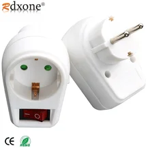 4.8 MM EU Plug europejski standardowy zasilacz 250V 16A, przełącznik zmiany gniazda adaptera z włącznikiem