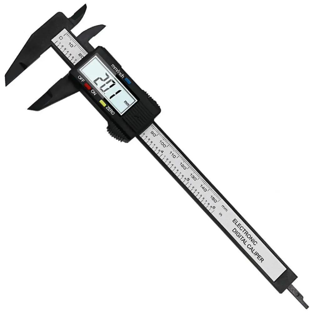 

150mm 6 inch LCD Digital Electronic Carbon Fiber Vernier Caliper Gauge Micrometer Measuring Tool New Arrival