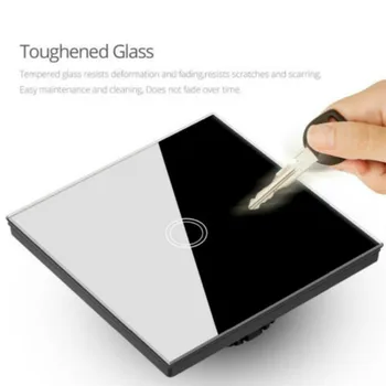 

EU 1/2/3 Gang Crystal Glass Panel Touch Light Wall Switch A distanza controllore