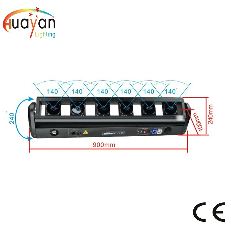 6 головок красный жир луч движущаяся головка лазерный массив 3 Вт движущийся лазерный бар 3 Вт Красный жир луч движущийся лазерный бар