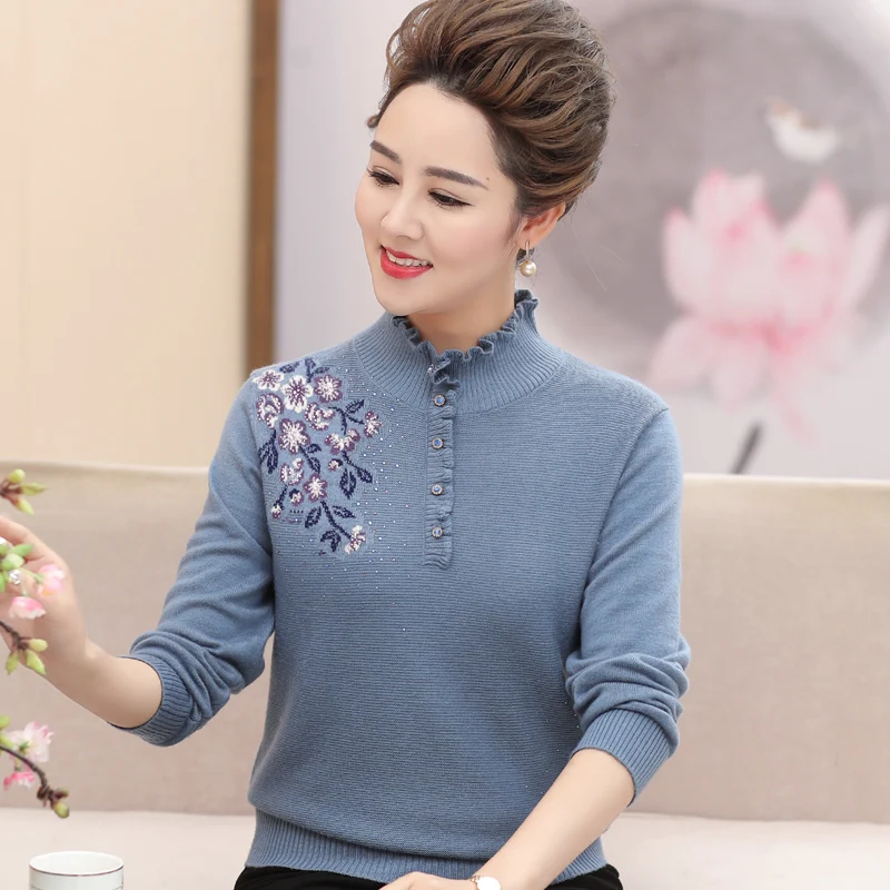

Korean Autumn Winter Women Cashmere Sweater Long Sleeve Turtleneck Printing Knitted Pullover Loose Female Jumper Tops Plus Size