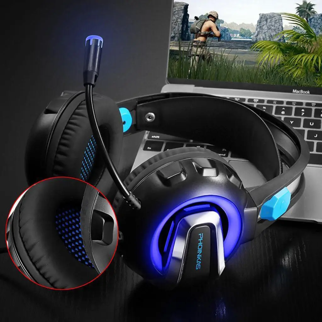 Phoinikas стерео игровая гарнитура для PS4 Xbox One PC с микрофоном светодиодный свет |