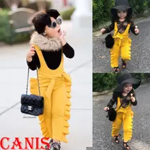 Новые весенне-летние детские комбинезоны для маленьких девочек, комбинезон с листьями лотоса, комбинезон, комбинезоны, штаны, наряды, модные брюки, От 0 до 5 лет