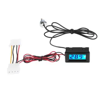 

G1/4 Thread Water Block LED Display Temperature Detector Thermometer with 4Pin power plug for PC Water Cooling System