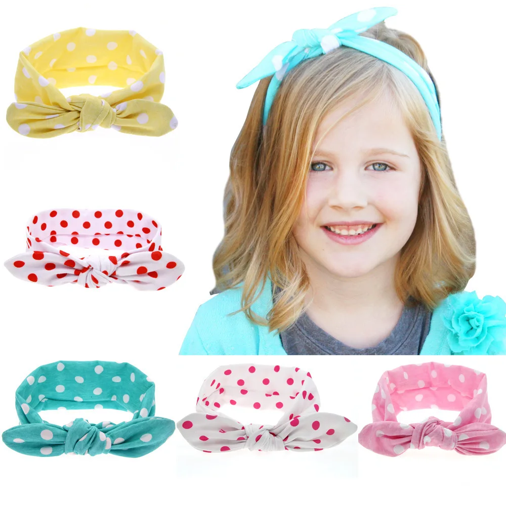 

MAYA STEPAN 1 Piece Children Fashion Dot Rabbit Hair Head Band Accessories Baby Newborn Hair Rope Headband Headwear Headwrap