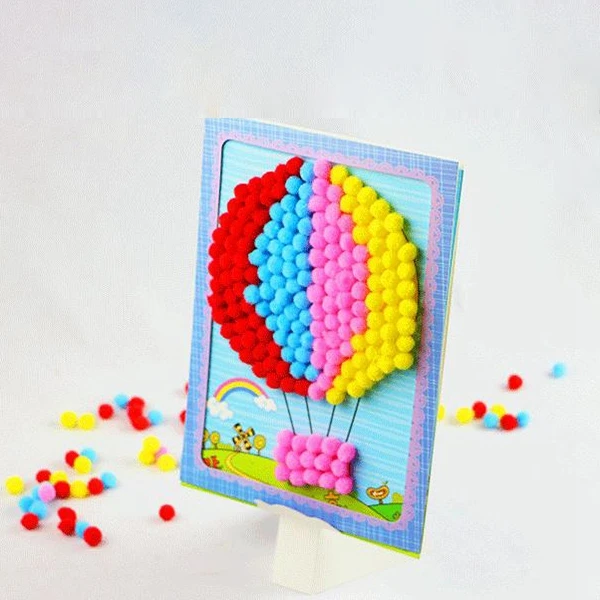 FBIL-8Pcs для детского рукоделия хлопок наклейки/Детские картонный, мультипликационный студийной съемки с изображением Цвет маленький шарик палка Картины