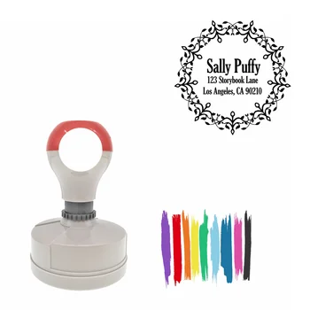 

Bbloop Ornamental Design Round Pre-Inked Laser-Cut Address Stamp