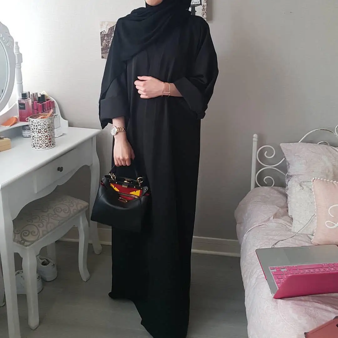 Длинное мусульманское платье халат Abaya свободная одежда для молитв в