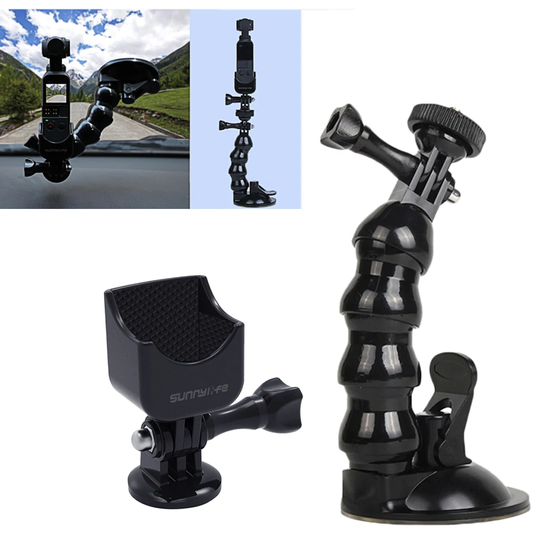 

HOBBYINRC Multifunction Adapter with Car Suction Cup Bracket 1/4 Inch Interface for DJI OSMO Pocket FOR GOPRO adapter