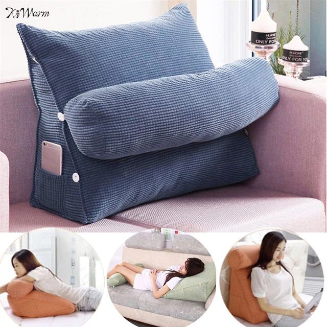 Triangle Sofa Cushion Back Pillow Bed Backrest Office Chair Pillow Support  Waist Cushion Lounger TV Reading Lumbar Home Decor