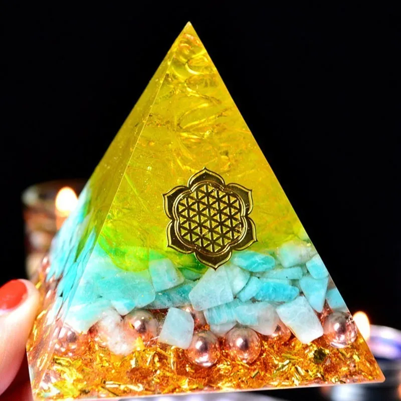 Orgonite Energy Aogan Rune приносит счастливую пирамиду собирающую удачу помогая чакре