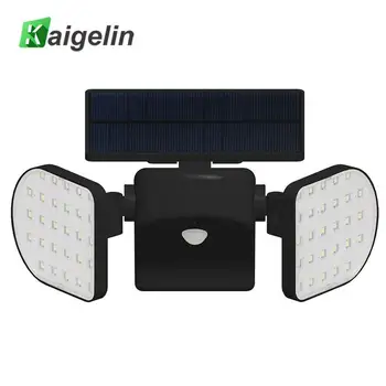 

56 LED Solar Powered PIR Motion Sensor Rotatable Two Heads Waterproof Wall Lamp for Outdoor Street Garden Yard Spotlight