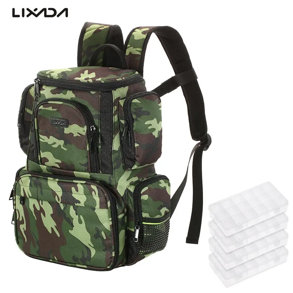 

Lixada Fishing Bag Water resistant Fishing Lures Reel Backpack Storage Bag with Fishing Gear Boxes Fishing Tackle De Pesca