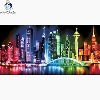 

JoySunday Diamond Embroidery Landscape Picture Rhinestone Bright Lights,Big City DIY Full Square Diamond Painting Cross Stitch