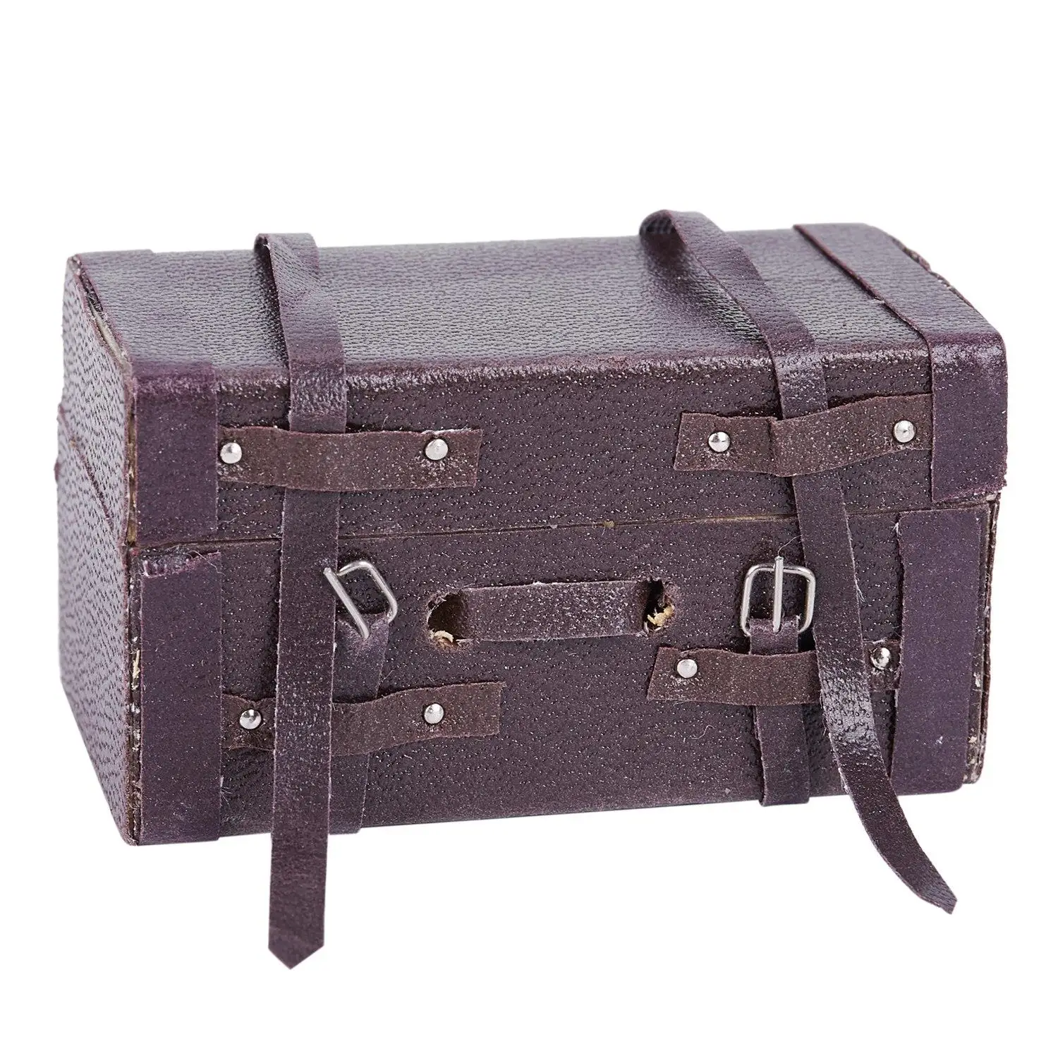 1//12 Dollhouse Wooden Miniature Luggage Box Suitcase Doll House Furniture