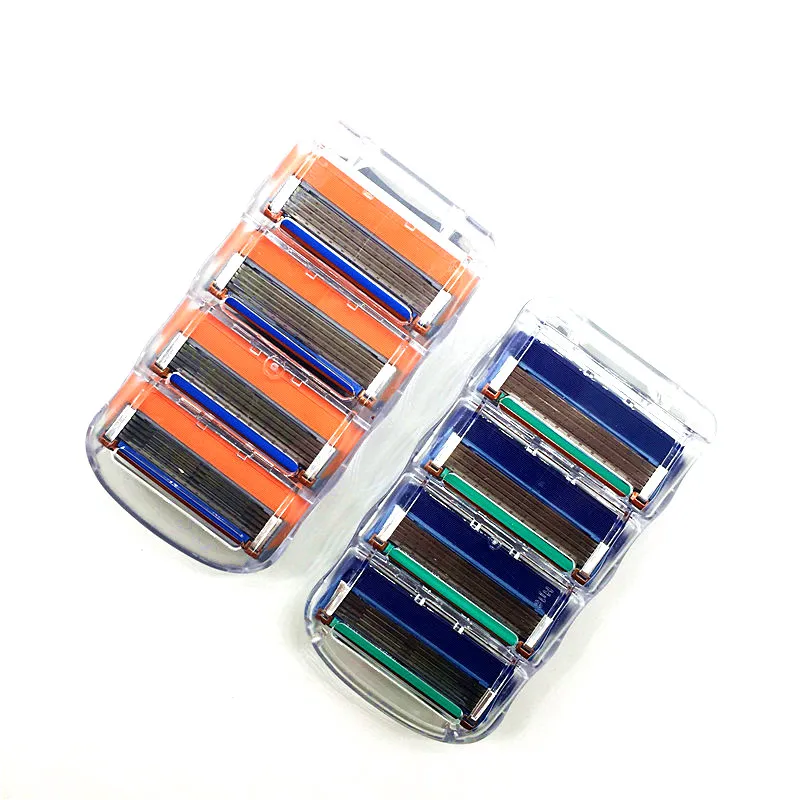 

Stainless Steel 8Pcs/lot 5 layer Razor Blade Face Care comfortable men shaving blade for gillettee machine handle