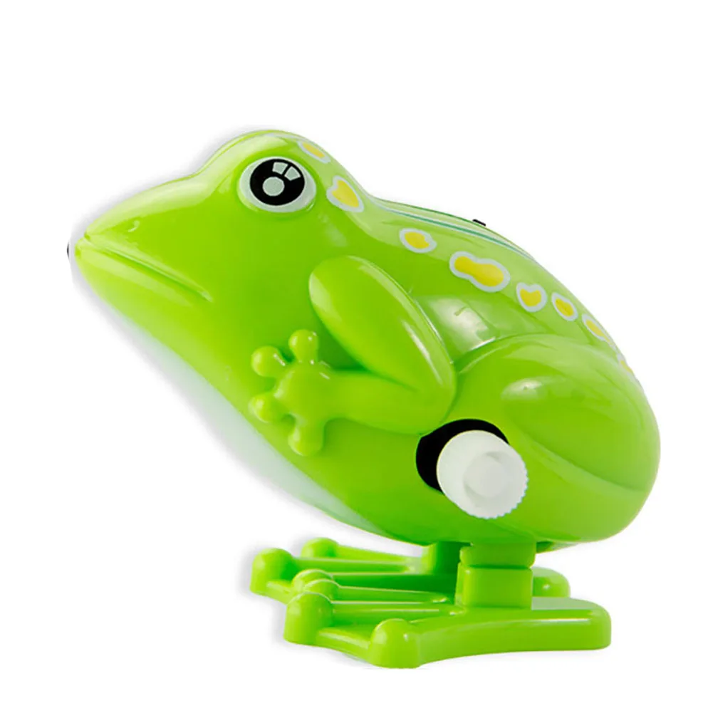 Cute Children Green Plastic Wind Up Toy Clockwork Toy Classic Toys Jumping Frog 