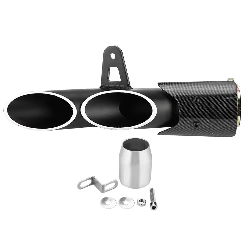 

1 Set Universal Glossy Black 51mm Motorcycle Slip on Exhaust Muffler Rear Pipe Tailpipe Stainless for 51mm diameter motorcycle