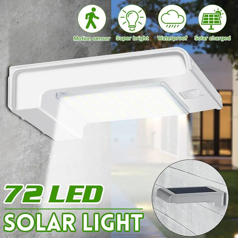 

300LM 72 LED Solar Wall Light Garden Yard Outdoor Security Solar Lamps IP65 Waterproof 10m Motion Sensor