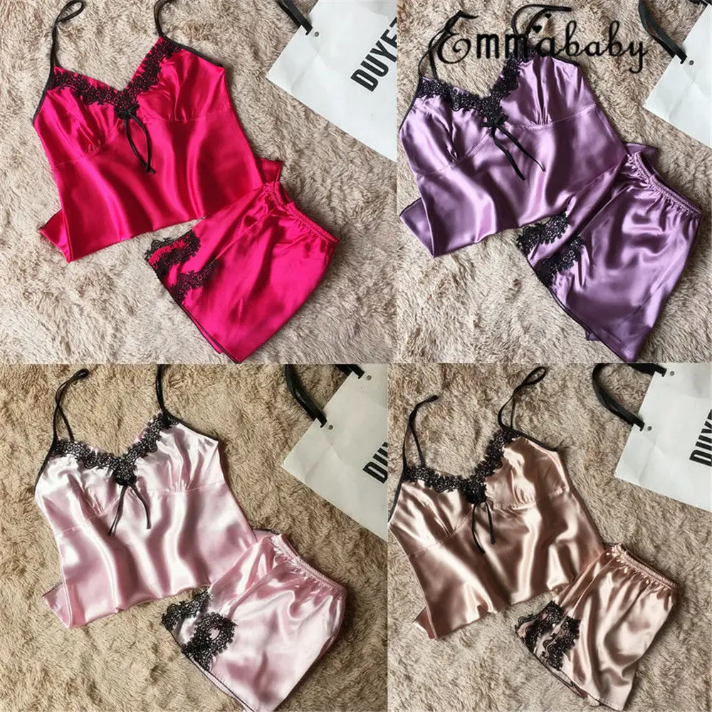 2019 Новые горячие для женщин кружево атлас нижнее белье Babydoll ночная рубашка