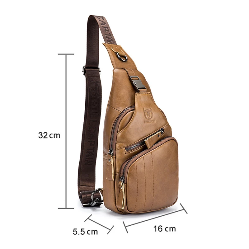 BULLCAPTAIN جلد طبيعي رجل رسول حقيبة عادية Crossbody الكتف الرجال حقيبة كتف