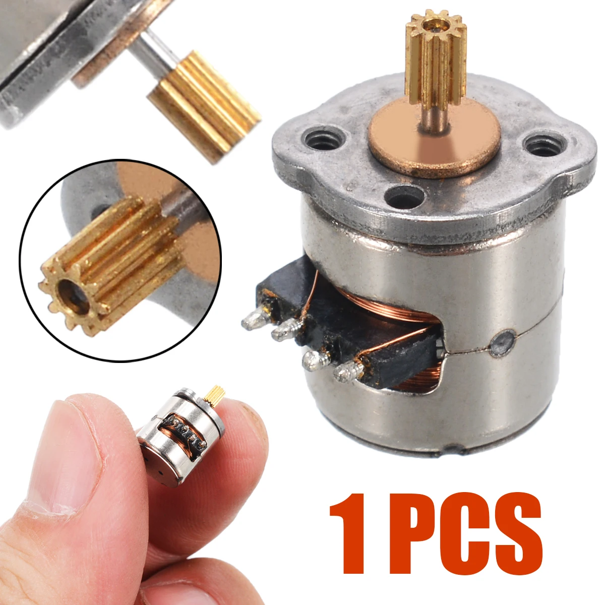 2 Phase 4 Wire Miniature 10MM Stepper Motor Stepping Motor With 13T Copper Gear 