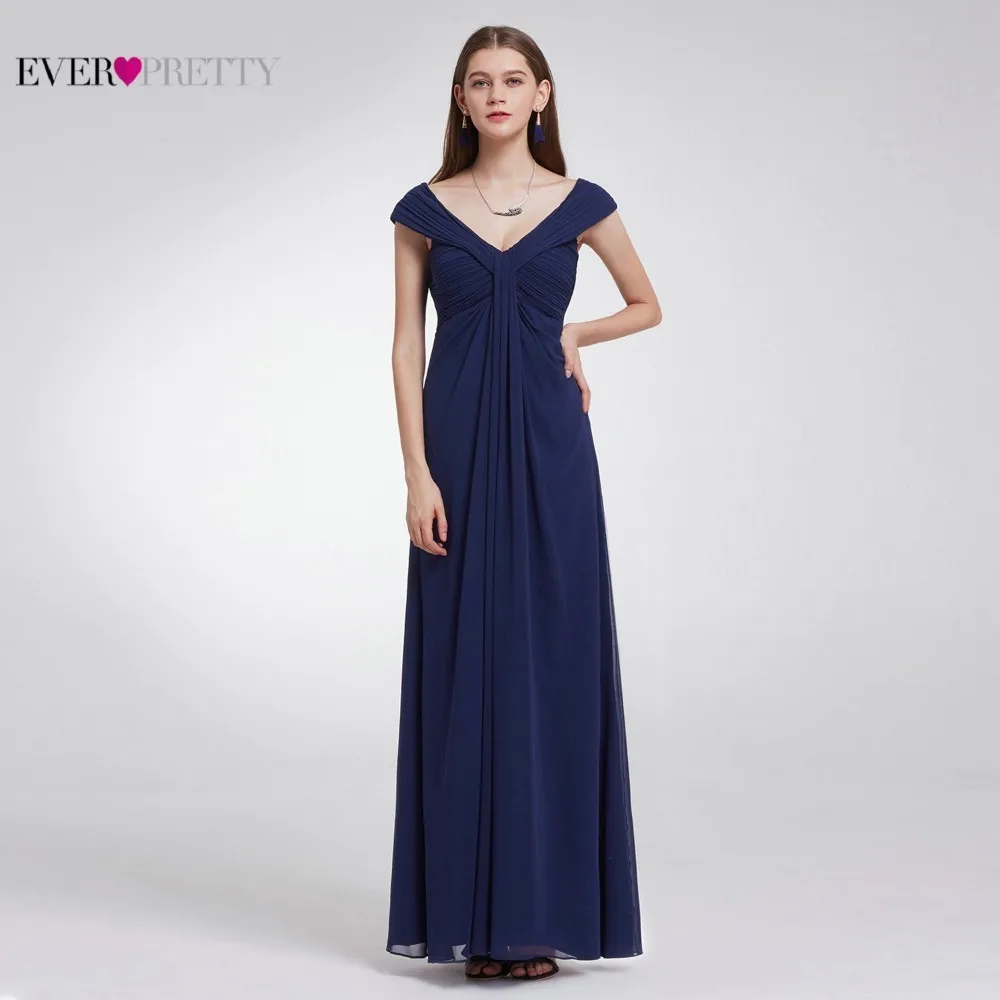 

Elegant Evening Dresses Long Ever Pretty A-Line V-Neck Sleeveless Cap Sleeve Party Dresses EP08457NB Robe De Soiree Jurk Lang
