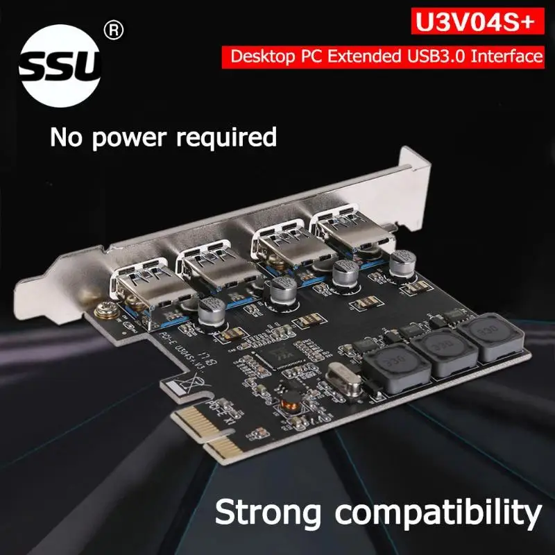 SSU U3V04S + 4 порта USB 3 0 PCIe Плата расширения PCI Express usb концентратор адаптер портовый