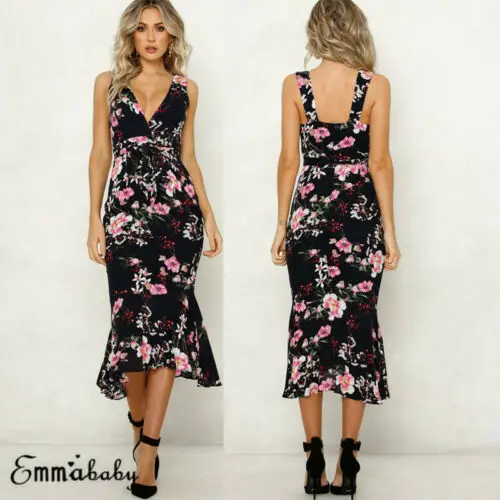 

Hot Women Summer Boho Long Maxi Dress Evening Party Beach Sundress Causal Floral Print Long Elegant Dresses Women Vestido 2019