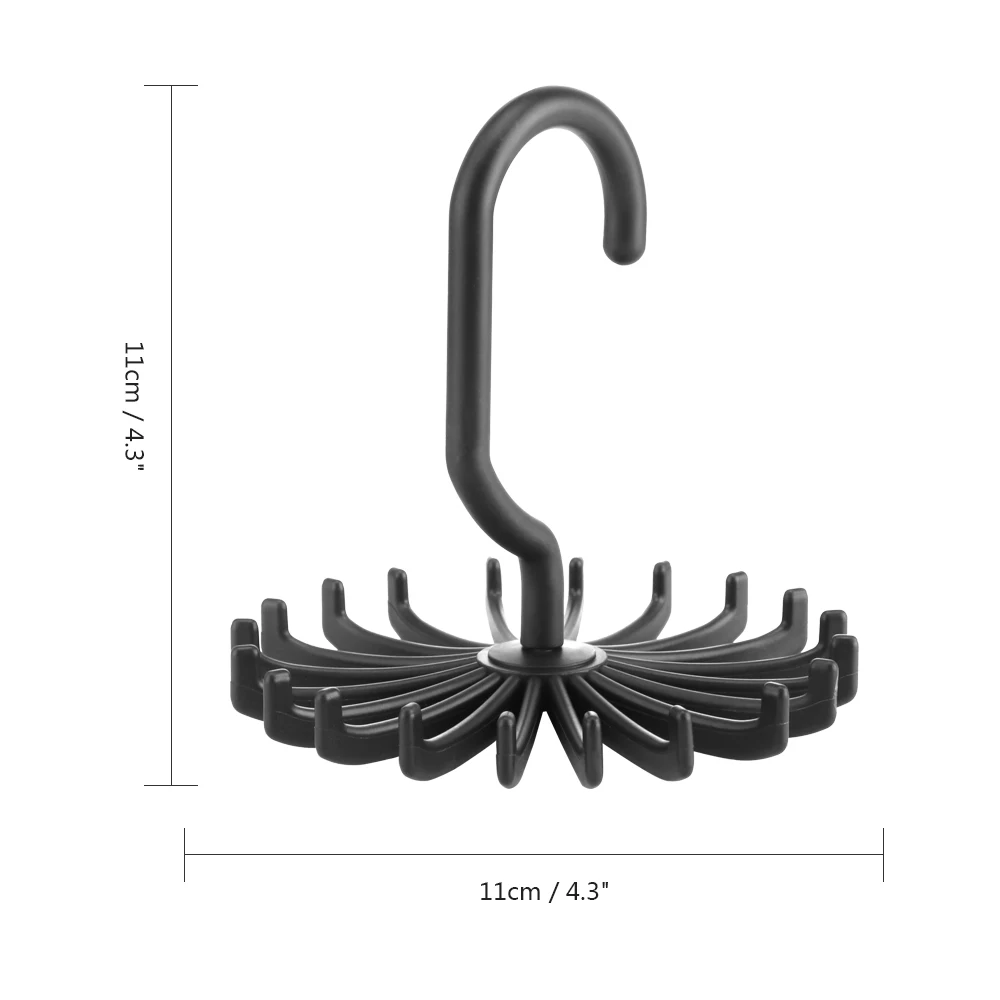 Мини пластиковый держатель для галстука 20 галстуков/ремней/шарфов, держатель для галстука, вращающийся крючок, Белый держатель для галстука, стойки для хранения, органайзер для белья